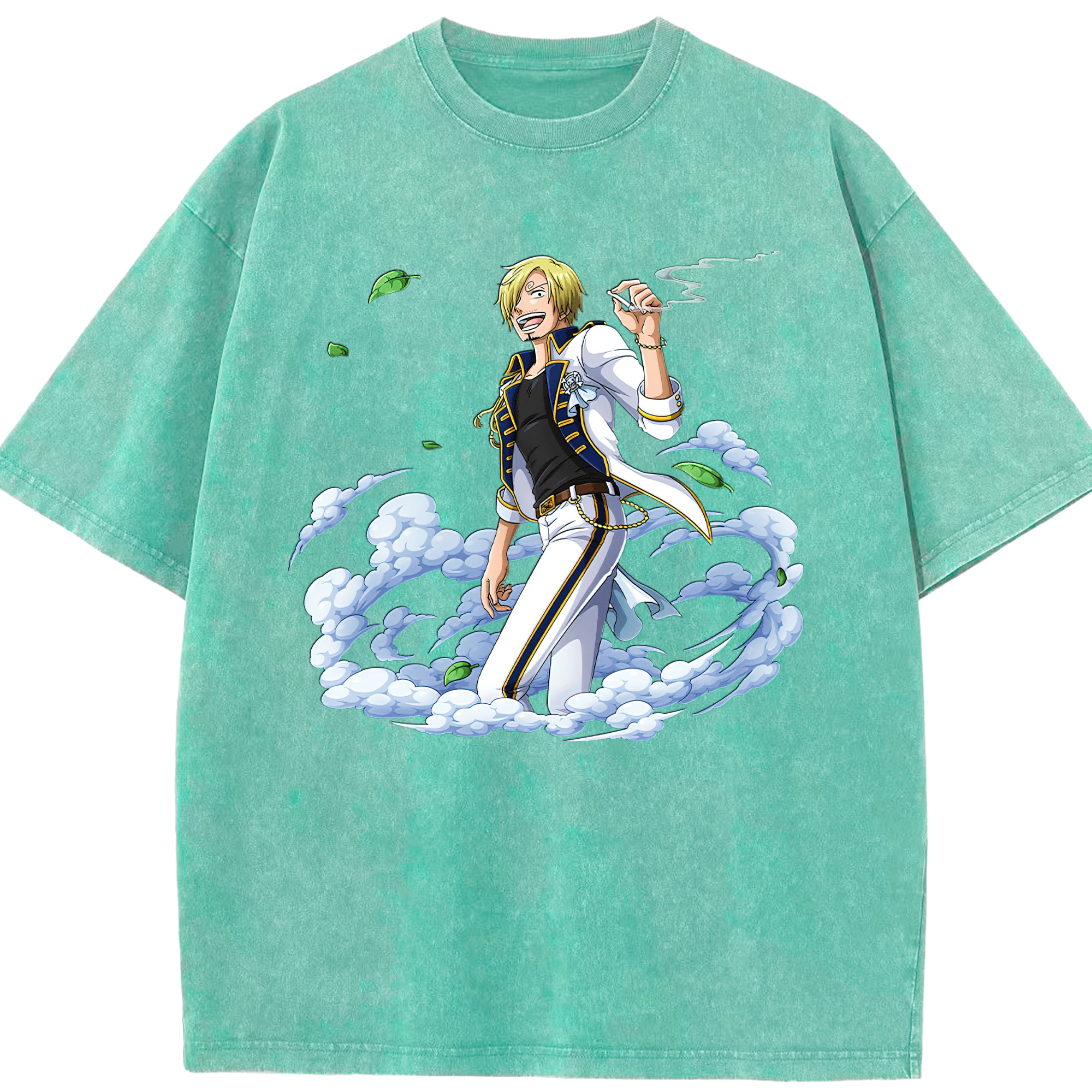 （画像用） ワンピース サンジ ONE PIECE Sanji 綿100% ヴィンテージ風 半袖Tシャツ（フロントプリント）